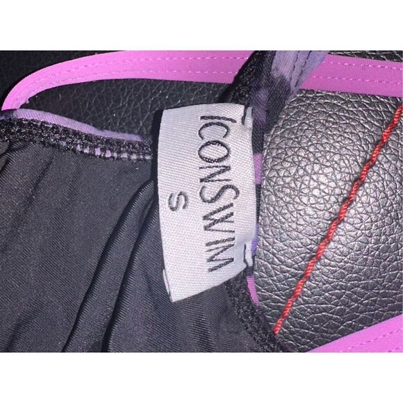 Stunning UNIQUE WOMEN purple TWO PIECE ICON SWIM Tropical Bliss cutout design Bi - Picture 6 of 6